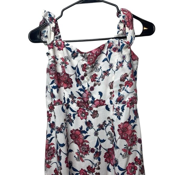 FOREVER 21 Floral Maxi Dress Women’s Sz Small Ruffle Straps. Double Front Slits - Picture 9 of 9